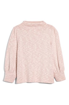Madewell Gathered Sleeve Mock Neck Top | Nordstrom