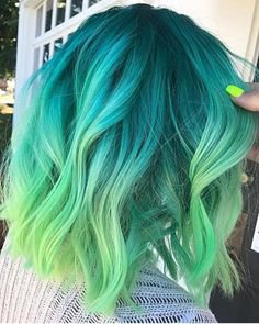 green and blue hair