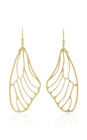 18K Gold Butterfly Wing Earrings by Annette Ferdinandsen | Moda Operandi