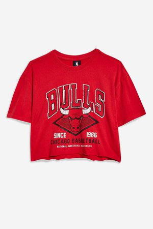 T-shirt court rouge avec motif Bulls - T-Shirts - Vêtements - Topshop