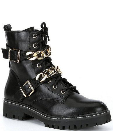 Carvela Salute Leather Chain Detail Booties