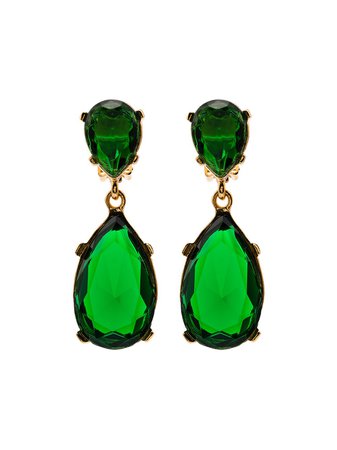Kenneth Jay Lane Gold-Tone Crystal Drop Earrings Ss20 | Farfetch.com