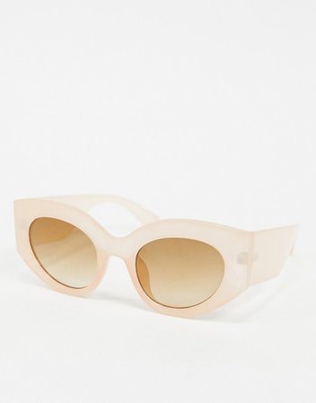 AJ Morgan retro oval cat's-eye sunglasses in pink | ASOS