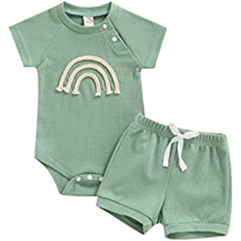 Amazon.com: Newborn Baby Girl Clothes Infant - Baby Girl Outfits Short Ruffle Romper (Rainbow Orange, 6-12 mon): Clothing, Shoes & Jewelry