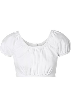 EVE Denim | Georgette cropped stretch-cotton twill top | NET-A-PORTER.COM