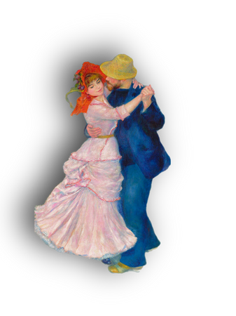 Pierre-Auguste Renoir, Dance at Bougival, 1883 art oil painting French Impressionism