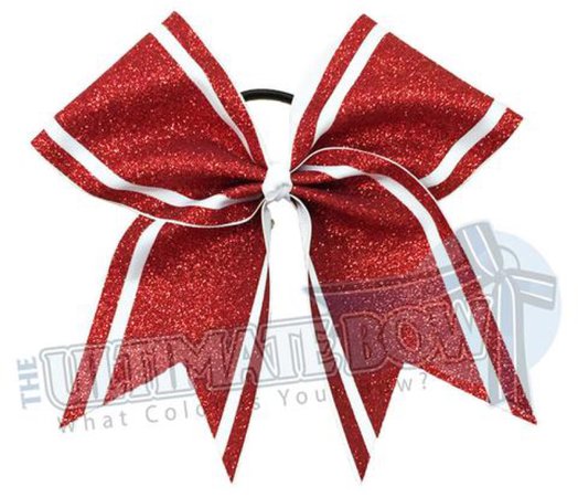 red and white cheer bow