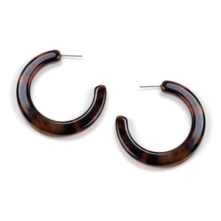 brown resin hoop earrings