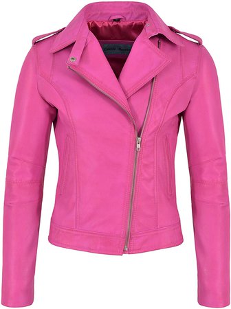 Pink Leather Moto Jacket