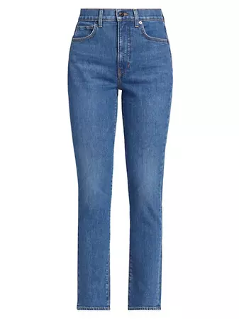Shop Veronica Beard Alenah High-Rise Stretch Straight-Leg Jeans | Saks Fifth Avenue