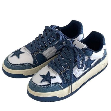 blue and white star shoes