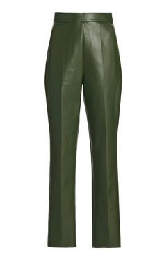 Hui Shan Zhang - olive leather pants