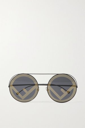 Black Round-frame metal sunglasses | Fendi | NET-A-PORTER