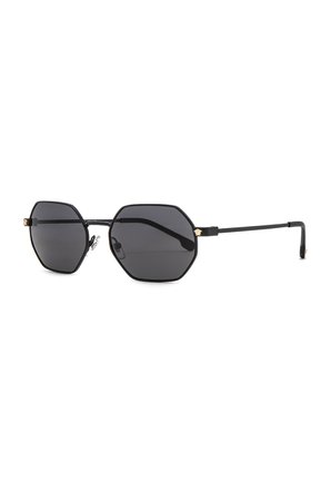 VERSACE Hexagonal Sunglasses in Matte Black | FWRD