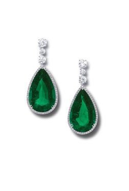 Graff, Emerald and diamond earrings