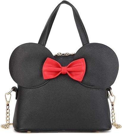 Amazon.com: Sunwel Fashion Cutie Zipper Around Purse Mouse Ears Bow Crossbody Shoulder Handbag Small Dome Satchel Bag for Women : Clothing, Shoes & Jewelry