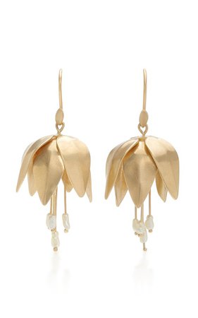 14K Gold And Pearl Earrings by Annette Ferdinandsen | Moda Operandi