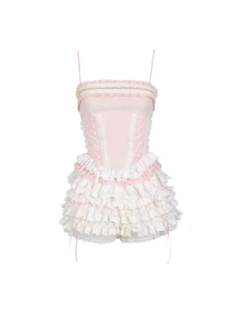 Lace-Up Rose Ribbon Princess Camisole&Short-Pants – ARCANA ARCHIVE