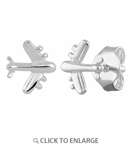 Sterling Silver Airplane Earrings