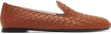 Intrecciato Leather Loafers - Tan