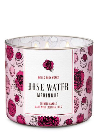 *clipped by @luci-her* Rose Water Meringue 3-Wick Candle | Bath & Body Works