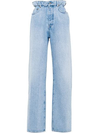 Shop Miu Miu high-waisted straight-leg jeans with Express Delivery - FARFETCH