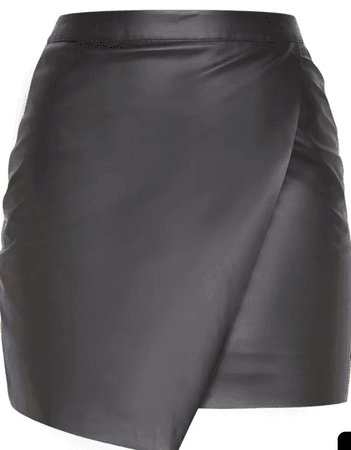 black flap mini skirt