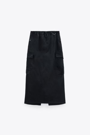 cargo black skirt zara