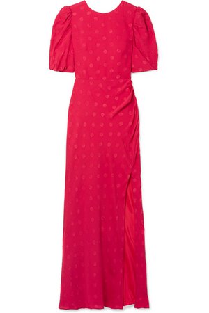 Saloni | Annie gathered silk-jacquard maxi dress | NET-A-PORTER.COM