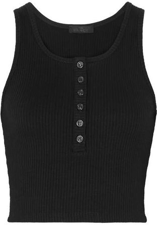 The Range - Alloy Cropped Ribbed Stretch-knit Tank - Black