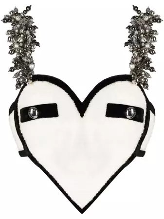 AREA bead-embellished Heart Crop Top - Farfetch