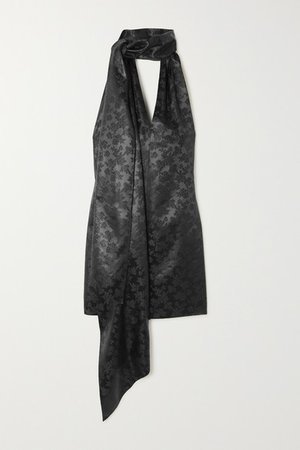 Givenchy | Satin-jacquard halterneck mini dress | NET-A-PORTER.COM
