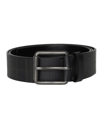 Burberry Fife Embossed-Check Leather Belt