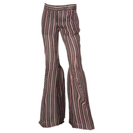 Prada Fairy Collection Printed Flared Runway Pants, 2008 For Sale at 1stdibs