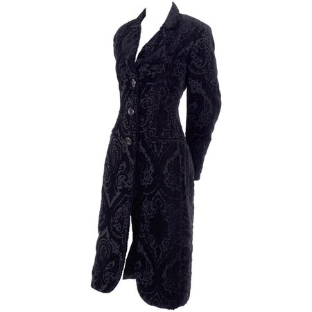 Dolce and Gabbana Cut Velvet Vintage Evening Coat For Sale at 1stdibs