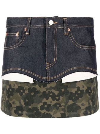 Andersson Bell cut-out Paneled Denim Skirt - Farfetch