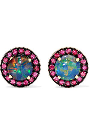 Andrea Fohrman | 18-karat rose gold, opal and ruby earrings | NET-A-PORTER.COM