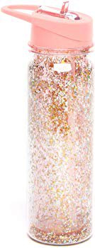 Amazon.com: ban.do Women's Glitter Bomb Water Bottle with Straw, 16 Ounces, Pink Stardust: Kitchen & Dining