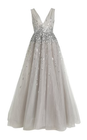 Sequined Tulle Gown By Monique Lhuillier | Moda Operandi