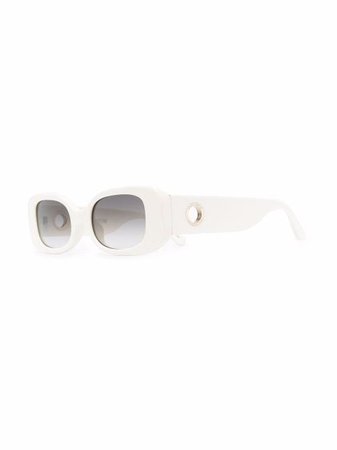 Shop Linda Farrow eyelet-embellished oval-frame sunglasses with Express Delivery - FARFETCH