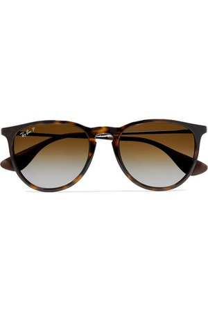 Ray-Ban | Round-frame tortoiseshell acetate and gunmetal-tone sunglasses | NET-A-PORTER.COM