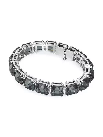 Swarovski Millenia Swarovski Crystal Gray Square-Cut Rhodium-Plated Bracelet