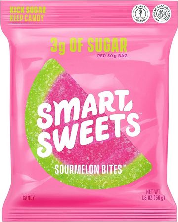 Amazon.com : SmartSweets Sourmelon Bites, 1.8oz (Pack of 6), Sour Watermelon Gummy Candy with Low Sugar (3g), Low Calorie (100), No Artificial Sweeteners, Plant-Based, Gluten-Free, Healthy Snack for Kids & Adult : Grocery & Gourmet Food
