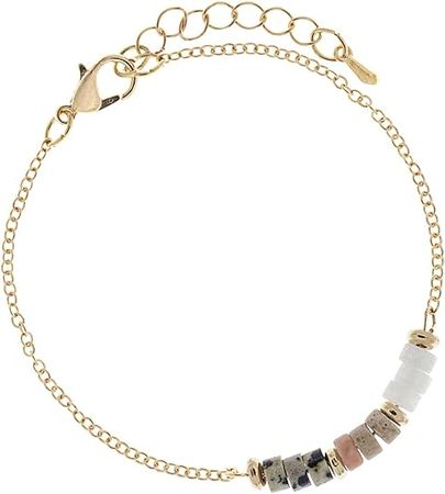 Amazon.com: NTLX Bohemian Boho Natural Stone Chain Bracelet for Women – Delicate – Handcrafted – Simple - Beautiful Natural Stones – Gold Plated – with Gift Box Included (Brown Multi): Clothing, Shoes & Jewelry