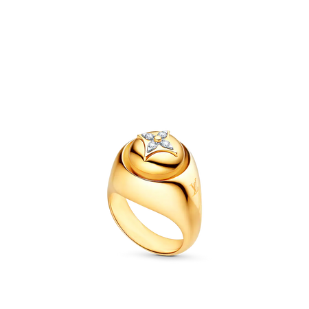 louis vuitton - B Blossom Signet Ring, Yellow Gold, White Gold And Diamonds