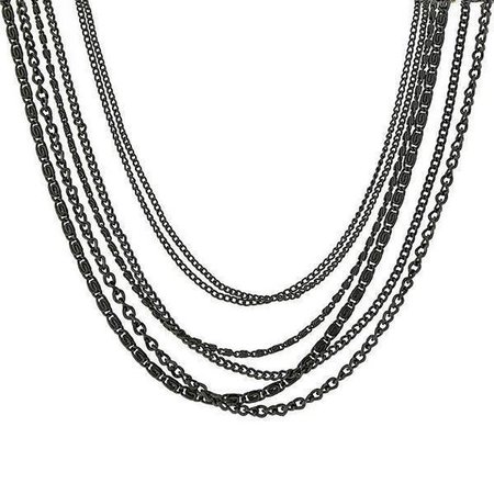 Black-Tone Multi-Chain Necklace