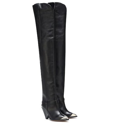Lafsten leather over-the-knee boots
