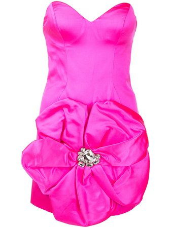 AREA rosette-detail Strapless Dress - Farfetch