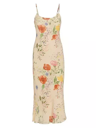 Shop Reformation Emerick Floral Slip Midi-Dress | Saks Fifth Avenue