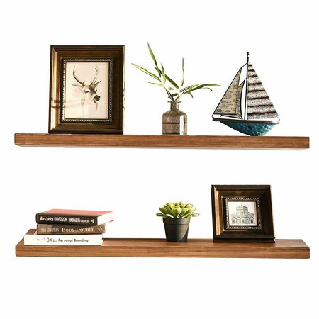Union Rustic Denton 2 Piece Pine Solid Wood Floating Shelf & Reviews | Wayfair